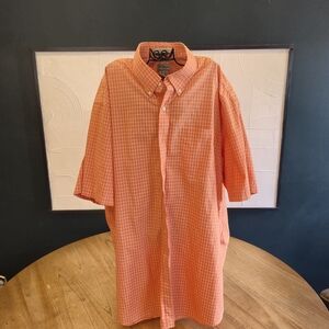 L.L. Bean Men's Casual Orange Checkered Shirt